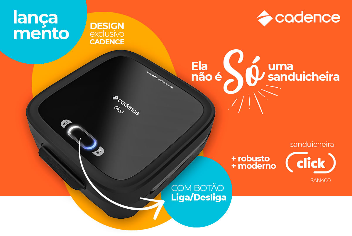 Grill Sanduicheira Cadence SAN400 Elétrica Chapa Misteira Tostex Tostequeira Hambúrguer Click