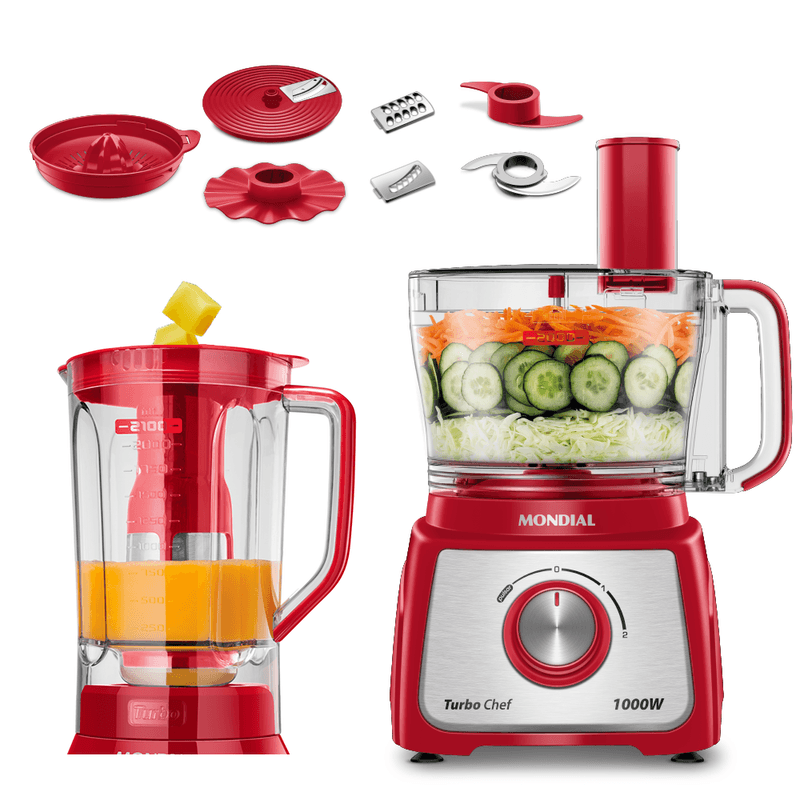 Multiprocessador Mondial Turbo Chef 9 em 1 MPN-01-RF 127V